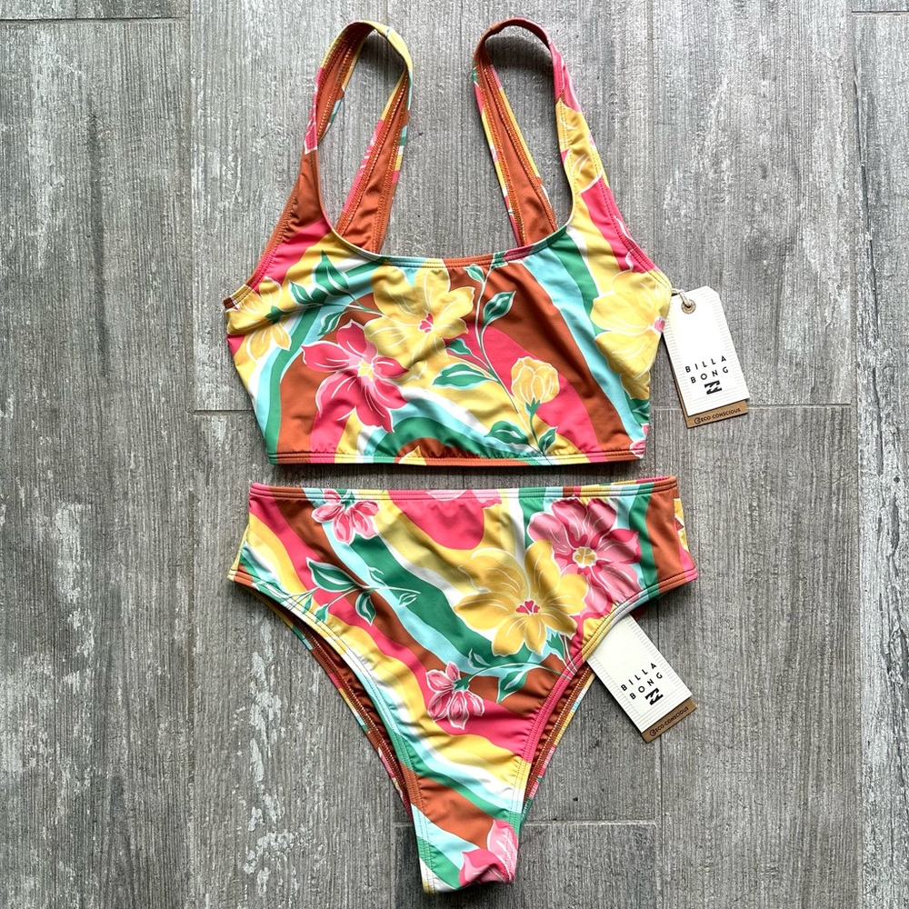 🔥🔥BILLABONG - CHASIN SUNBEAMS CROP TANK MAUI BIKINI SET🔥🔥 - Picture 3 of 10